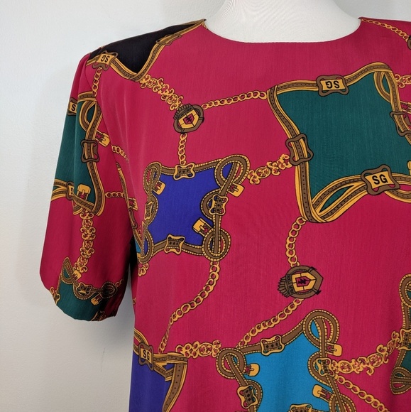 Vintage Tops - Vintage Chain Print Blouse